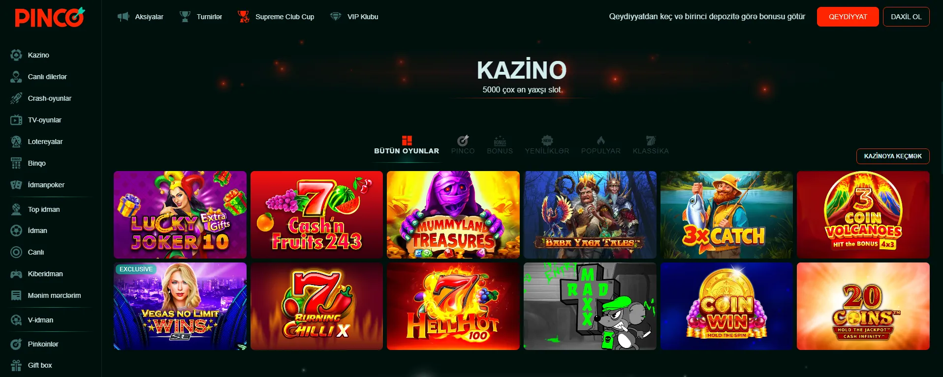 pinco casino online
